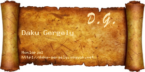 Daku Gergely névjegykártya